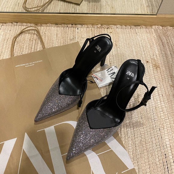 ZARA SPARKLY HIGH HEELED SHOES like PRADA - Picture 12 of 14